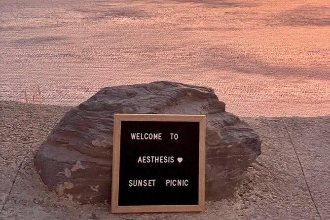 Aesthesis Sunset Picnic – Caldera View Edition - The Picnic Details: Candles, Throws, Music, Photos, and Bubble Fun