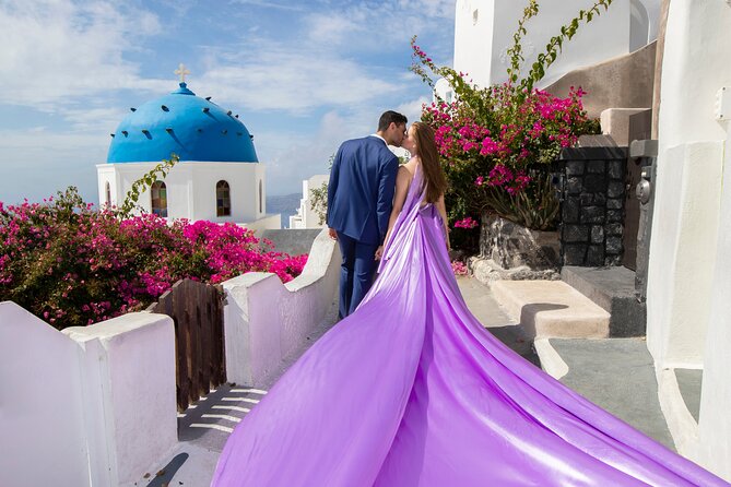 Amazing Flying Dress Photoshoot in Santorini - 30 Minutes in Imerovigli: From Anastasis Church to Caldera Views