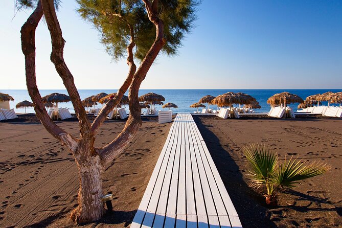 Best of Santorini Full Day Private Trip From Mykonos - Red Beach and Perissa Black Sand: Beach Time With Two Very Different Looks