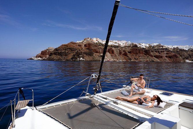 Caldera Cruise with Swim Stops, BBQ on board and drinks! - Caldera Cruise on a Modern Catamaran: How the experience actually feels