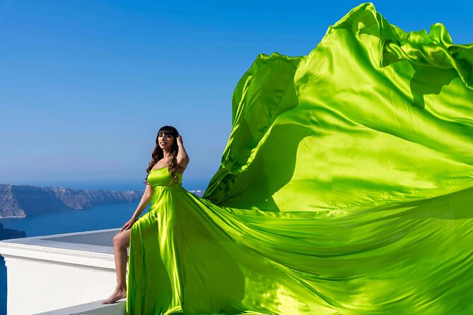 Embark on a Flying Dress Photoshoot in Santorini - Flying Dresses Meet Santorini Views in Imerovigli