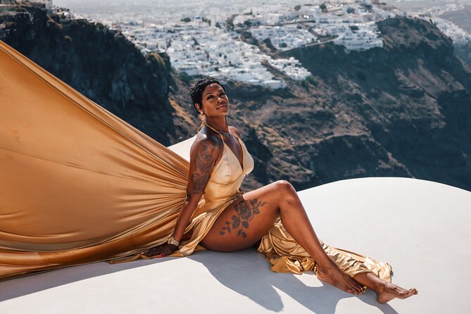 Exclusive Santorini Flying Dress Photoshoot with Pickup - Price and value: what $169.38 buys you in Santorini