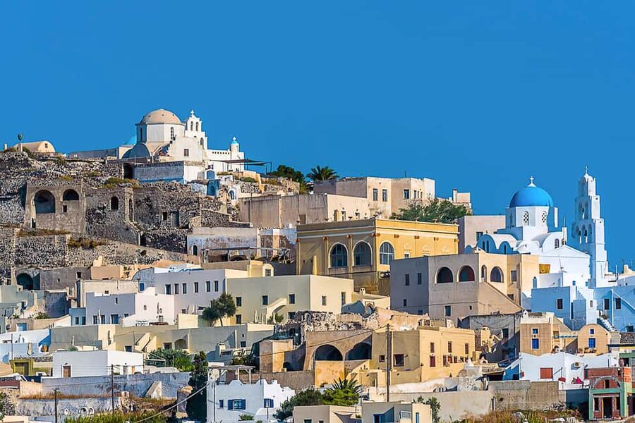 Exclusive Santorini: Oia, Pyrgos & Imerovigli in Small Group - Starting in Fira, with views before the first bus turn