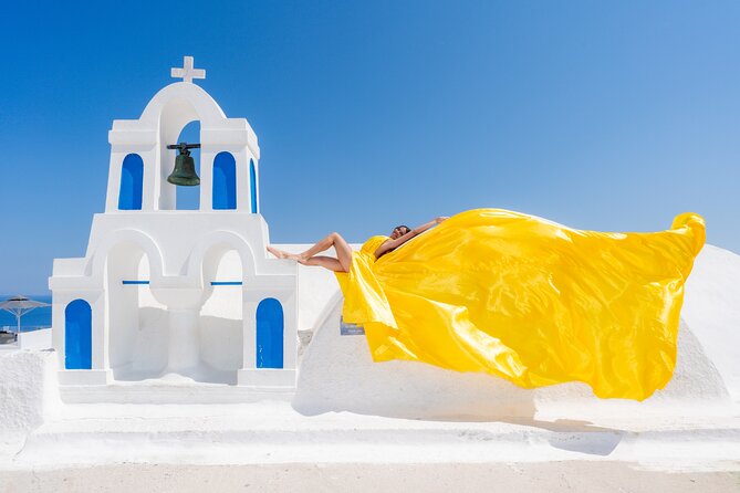 Flying Dress Experience -Private Santorini Photoshoot - Meeting at EpilektonPlatsani Church in Oia, Then Starting Right Away