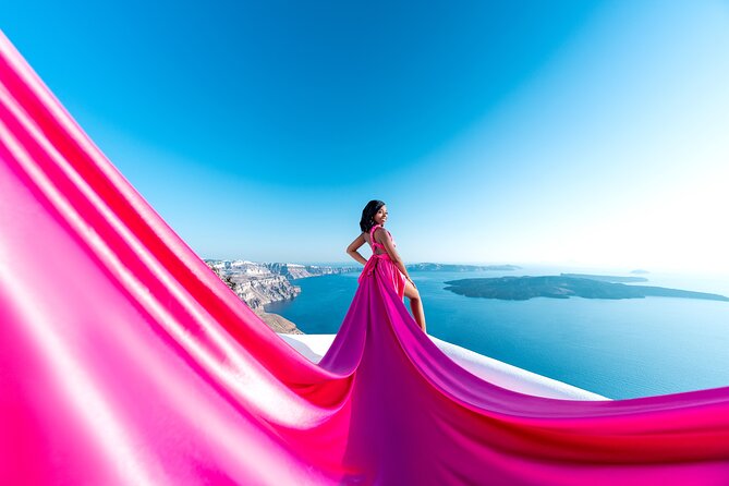Flying Dress Photoshoot in Santorini by Flying Dress Photo © - Santorini Runway Energy: How the Flying Dress Session Works