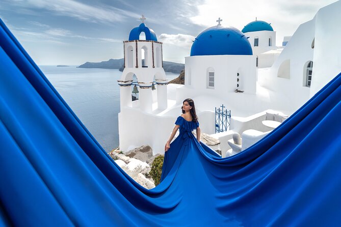 Flying Dress © Photoshoot in Santorini: Mr. President Package - Why the Flying Dress concept fits Santorini so well