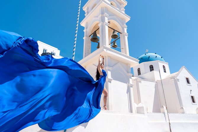 Flying Dress photoshoot Santorini w pick up & return - Why Santorini Works So Well for a Flying Dress Shoot