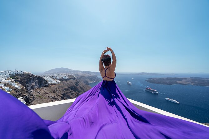 Flying Dress photoshoot Santorini w pick up & return - How Posing Gets Easier When You’re Coached