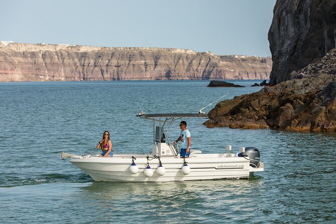 Full Day Boat Rental with License in Santorini - Entering Vlyxada Marina at 10:00 AM, the start that sets the tone