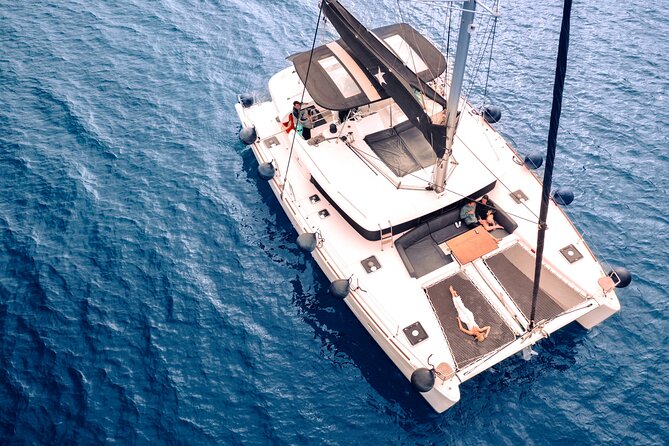 Half Day Premium Catamaran Cruise in Santorini including Oia - Your route at a glance: Red Beach, volcanic hot springs, Thirassia