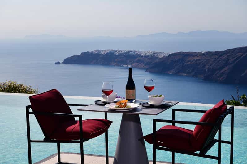 Imerovigli: Premium Wine Tasting with Caldera and Sea Views - Poolside bistro tasting: where the views do half the work