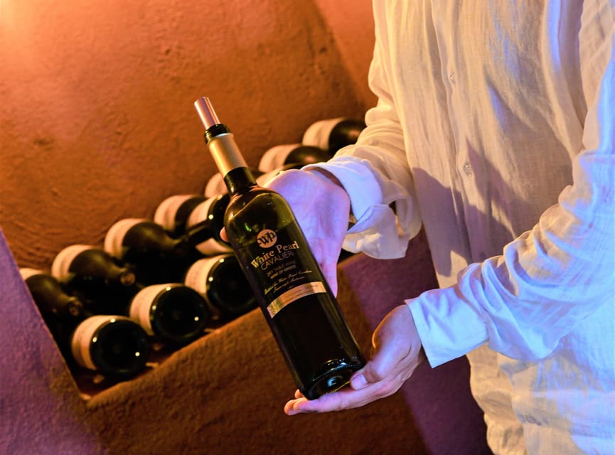 Imerovigli: Premium Wine Tasting with Caldera and Sea Views - Your first stop: a short walk through the Cavalieri vineyards