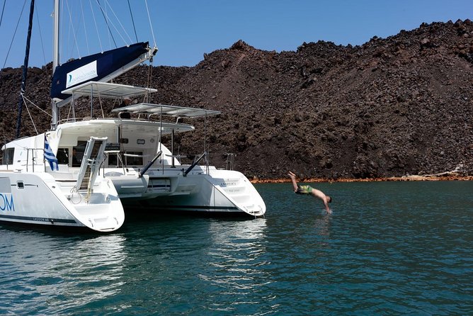Luxury Caldera Cruise with a rich BBQ meal and drinks! - Santorini Volcano stop: hot springs, volcanic islands, and unique beaches