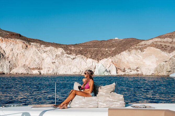 Luxury Santorini Catamaran Cruise: Lunch, BBQ, Drinks, Transfers - What to pack for Mesa Pigadia and the hot springs
