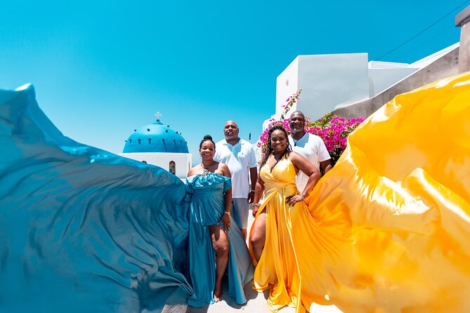 Photoshoot in Flying Dresses in Santorini - The One-Hour Experience, Broken Into Real Steps