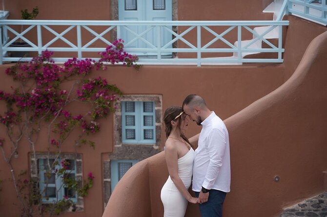 Photoshoot in Santorini Oia - Meeting at Virgin Mary of the Akathist Hymn Church, then going straight to photos