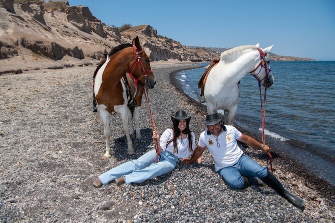 Premium Secluded Black Beach Horseback Riding Tour in Santorini - The best part after you dismount: wine by citrus trees