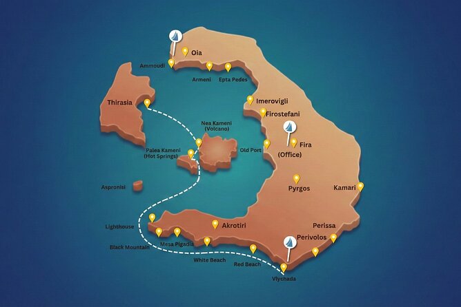 Premium Small-Group Catamaran Cruise with BBQ, Open Bar, Transfer - The quiet Santorini cove for snorkeling and BBQ