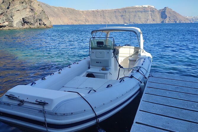 Private boat tour in Santorini with lunch or dinner in Therasia - Volcano and caldera stops: what you get in 2 hours on the water