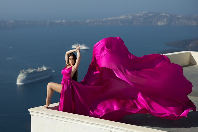 Private Flying Dress Photoshoot in Santorini – Blue Domes View - Key things that make this flying-dress shoot worth it