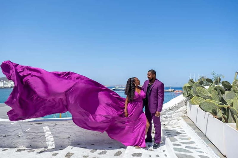 Private Flying Dress Photoshoot Santorini With Pickup - Price and Value: What $282 Buys You for a Private Session