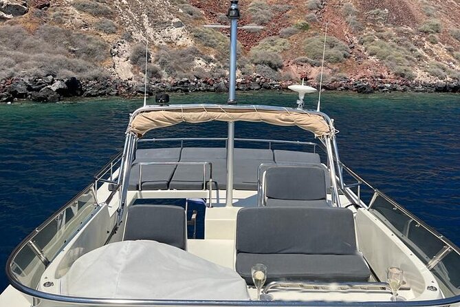 Private Full-Day Motor Yacht Cruise with Meal, Open Bar+Transfers - Palea Kameni Hot Springs: Sulfur Water and Mud Minutes