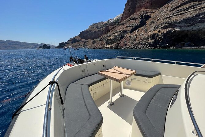 Private Full-Day Motor Yacht Cruise with Meal, Open Bar+Transfers - Thirasia Snorkeling and the Oia Sunset Option
