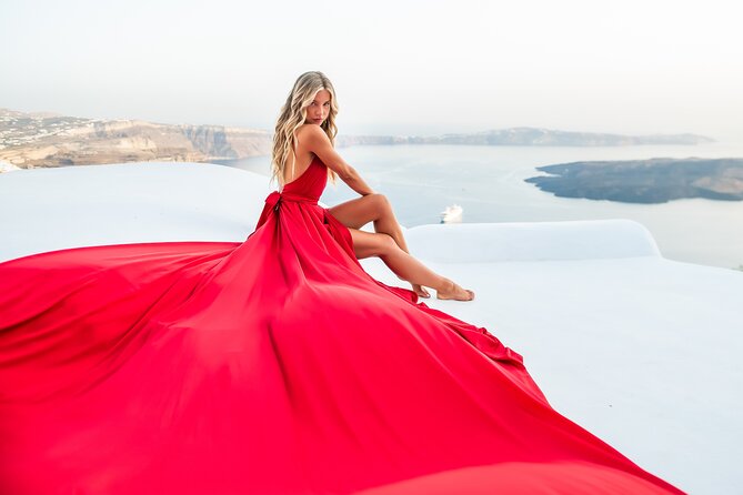 Professional Flying Dress Photoshoot In Santorini - Price and Value: Why It Costs $343.63 Per Person