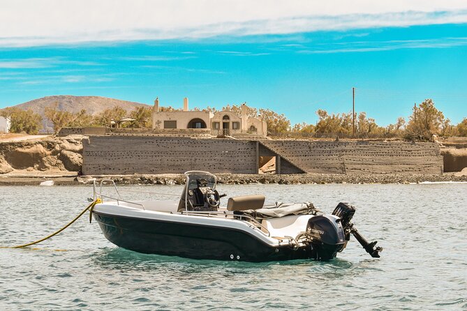 Rent a Boat with 30/50hp Engine in Santorini without a License - The boat you get: 2024 Poseidon Blu Water comfort, layout, and speed
