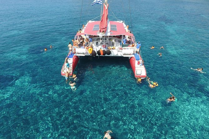 Sailing Catamaran Cruise in Santorini with BBQ, Drinks and Transfer - Hot Springs stop: the water is warmer, not a spa bath