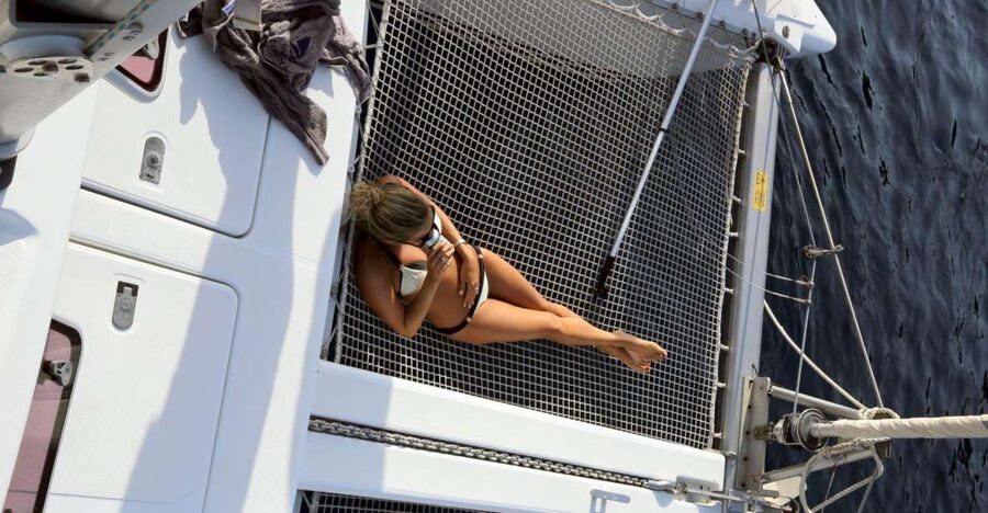 Santorini: 7-Hour Private Catamaran Cruise with Food & Drink - Caldera cruise route: from Vlychada Marina to Red and White Beach