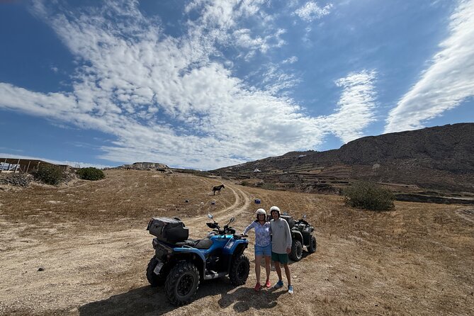 Santorini ATV-Quad Off-road Experience Tour with Transportation - Vlychada’s isolated beach time and the Windmills of Emporio sunset payoff