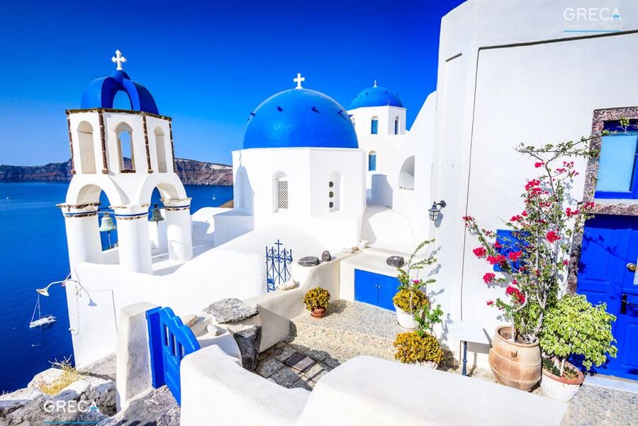 Santorini: Blue Domes Private Experience - Imerovigli for caldera panorama, Skaros rock views, and two blue-domed churches
