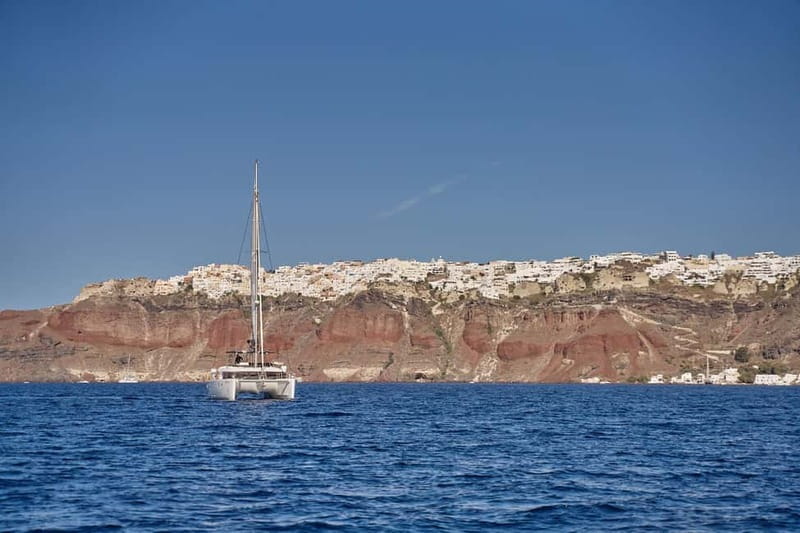 Santorini: Caldera Classic Catamaran Cruise w/ Meal & Drinks - Onboard Comfort: Cabins, Music, and a Crew That Actually Works