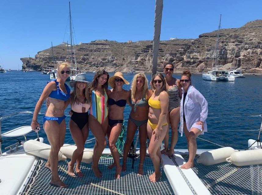 Santorini: Caldera Cruise with Greek Meal and Transfer - Palea Kameni and Nea Kameni: the volcano swim that changes the temperature