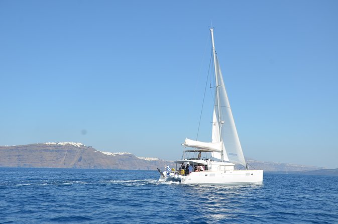 Santorini Caldera Gold Day Cruise with BBQ on board and Open Bar - Ammoudi Bay in Oia: end your day where the water meets the town