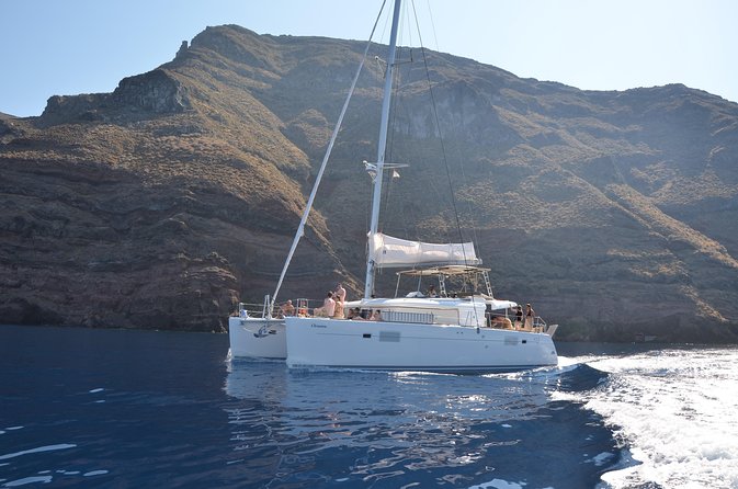 Santorini Caldera Gold Day Cruise with BBQ on board and Open Bar - 10:00 a.m. departure from Vlychada, with pickup that saves your energy
