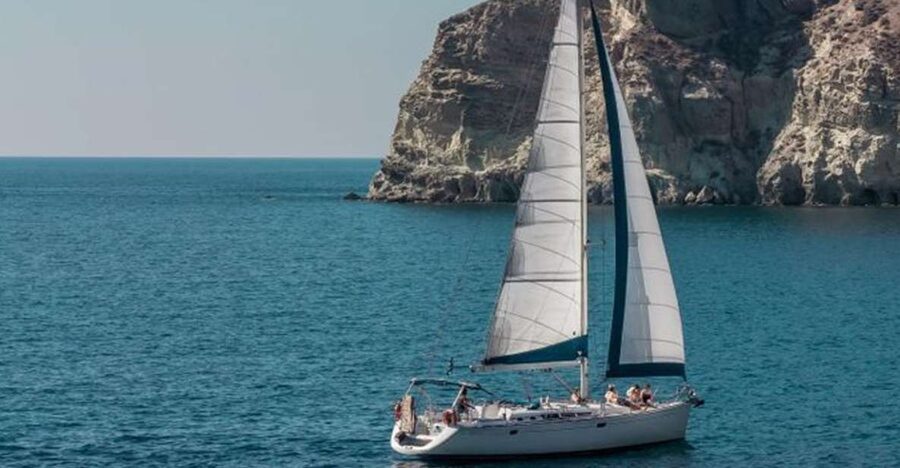 Santorini Caldera: Morning Sailing Cruise with Meal - White Beach and Red Beach: your first real “wow” from the water