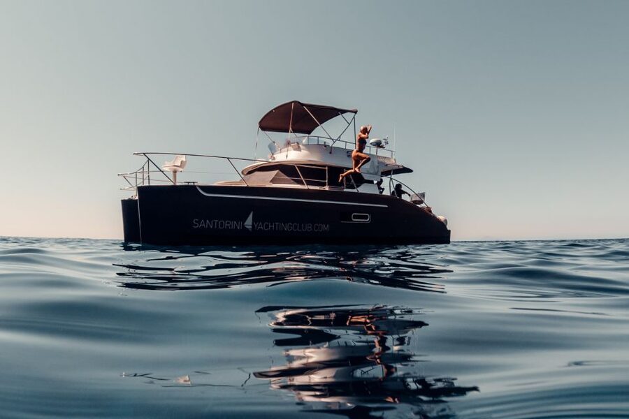 Santorini: Caldera Private Power Catamaran Cruise - Key highlights at a glance