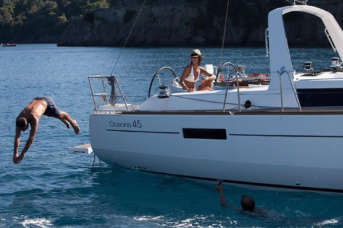 Santorini Caldera Private Sailing Boat Cruise - Mesa Pigadia Beach: another 20-minute water break