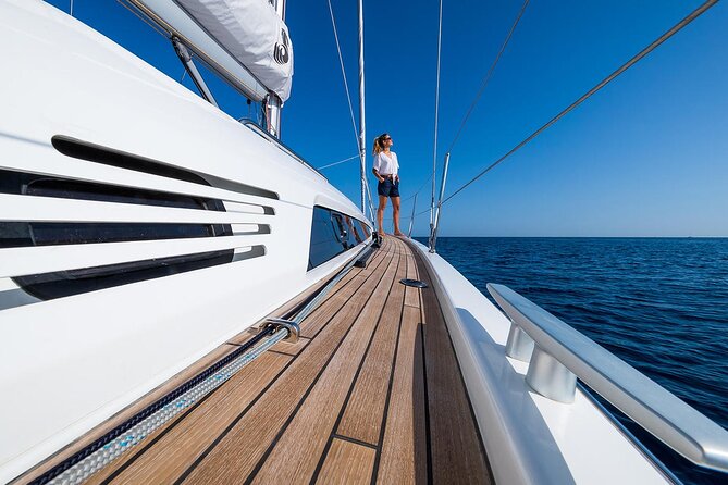 Santorini: Caldera Private Sailing Boat Cruise with Beneteau Oceanis 46.1 - White Beach Is Private by Boat for a Reason
