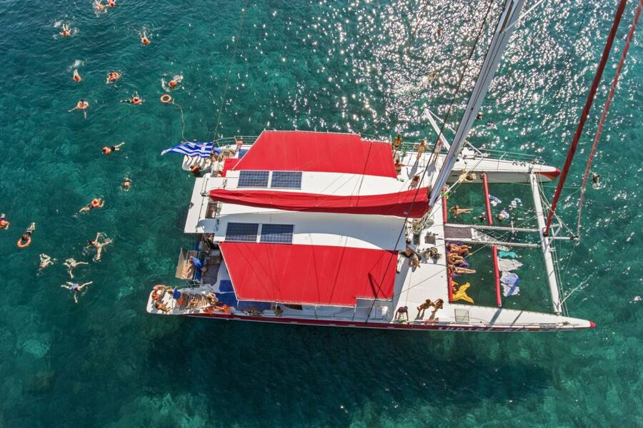 Santorini: Catamaran Cruise, Winery, & Oia Sunset Combo Tour - Morning Catamaran: The 5-Hour Caldera Cruise That Sets the Tone