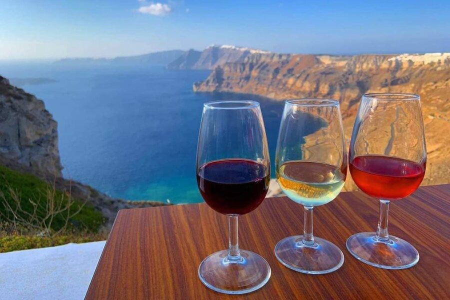 Santorini: Catamaran Cruise, Winery, & Oia Sunset Combo Tour - Winery Stop 1: Venetsanos, Volcano Views, and a Real Tasting