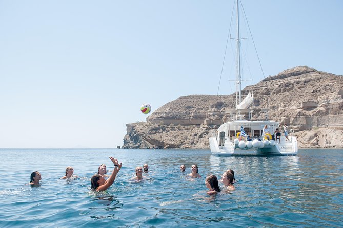 Santorini Catamaran Cruise with Fresh Meal and Open Bar - The onboard meal and open bar: the value is in how full it is