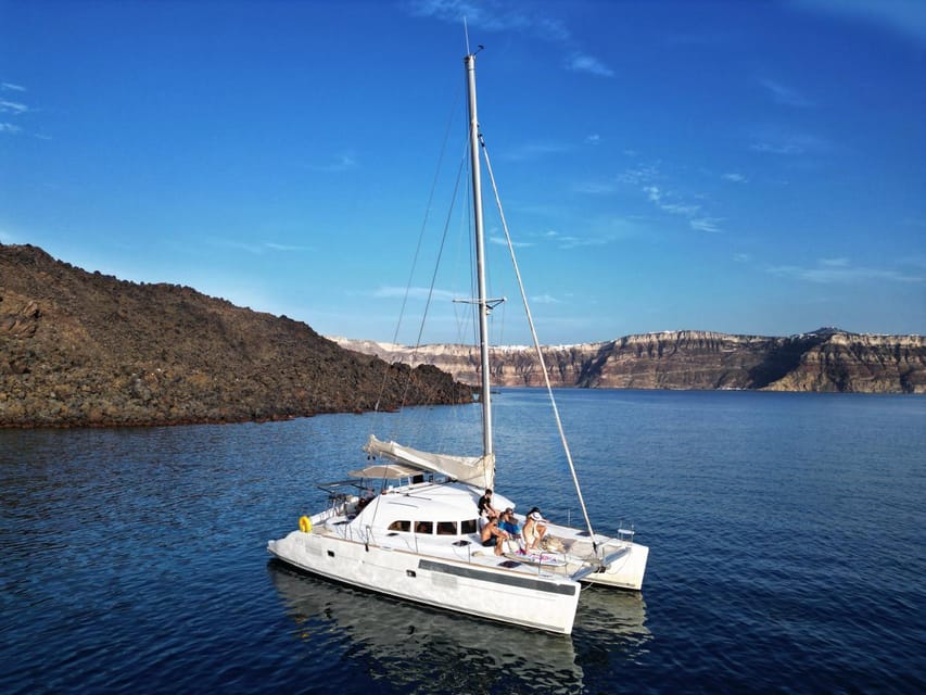 Santorini: Catamaran Cruise with Greek BBQ and Drinks - The crew makes it feel personal: Danai, Vangelis, Yannis, and more