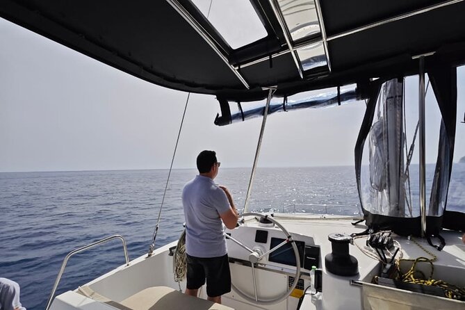 Santorini Catamaran Cruise with Meal and Drinks - Hot Springs Soak Time, Plus Snorkel and Swim Breaks
