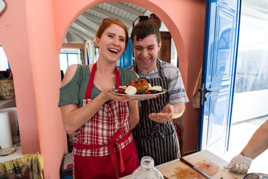 Santorini: Cooking Class and Easy Hike - Lunch you made yourself: generous portions, shared table energy
