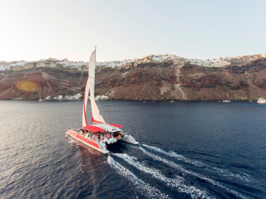 Santorini: Cruise Catamaran with BBQ & Drinks Day or Sunset - Food, Drinks, and the Crew That Makes It Work