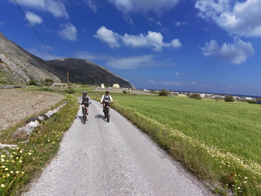 Santorini: Electric Mountain Bike Adventure - The Caldera Cliff View and a Chapel Inside Volcanic Ash