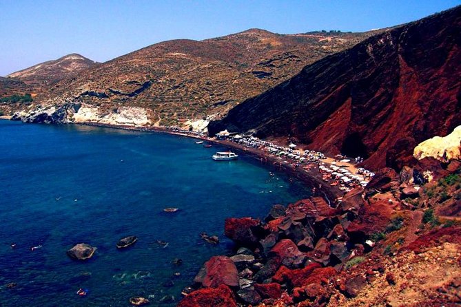 Santorini Flexible Day Trip! (Choose your start time and Destination) - Paralia Perissa black sand: the part of the day for swimming and lunch